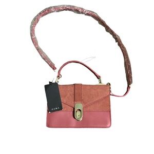 NWT Zara leather pink bag M